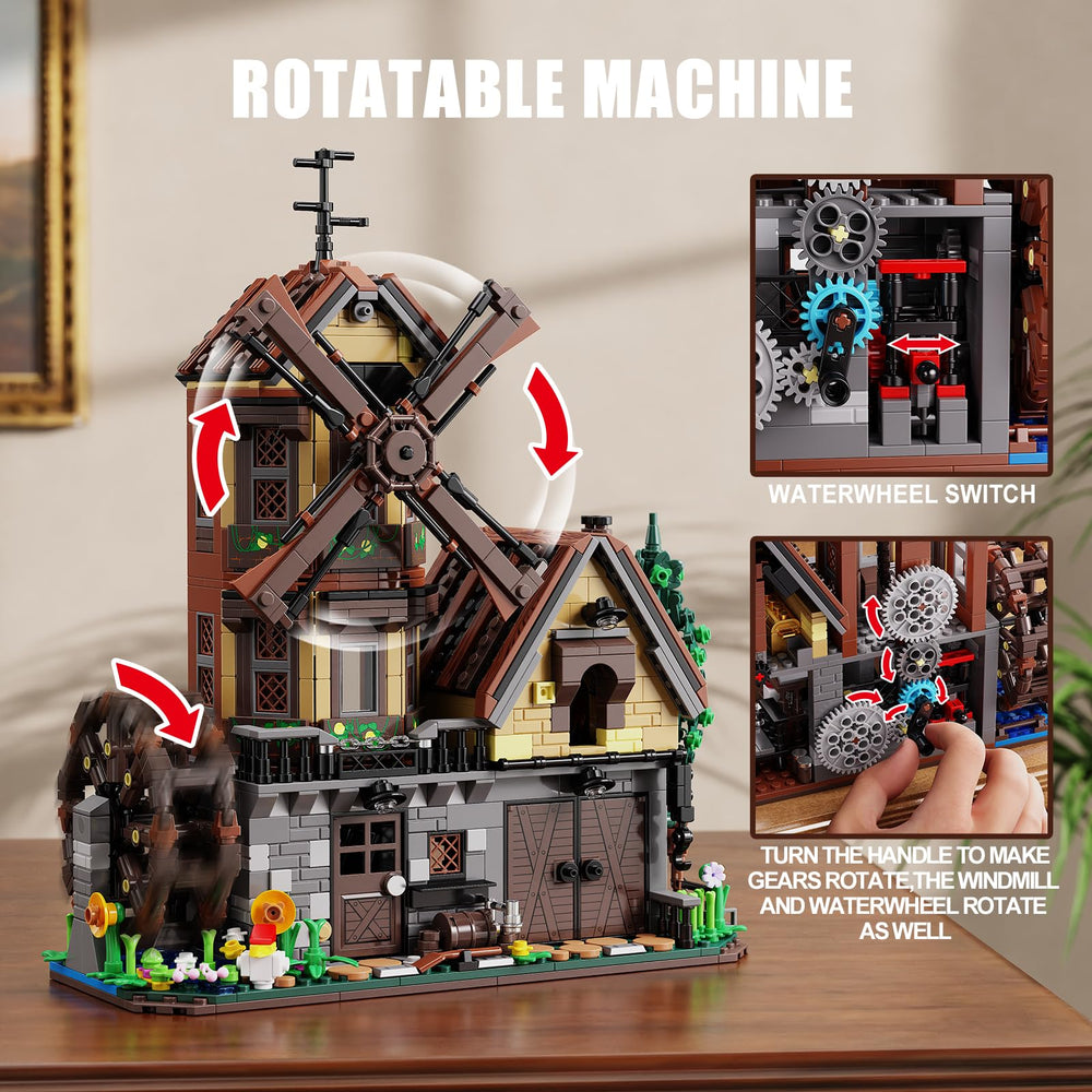 EITOLNR wood cabin building set mechanical linkage with back crank action.