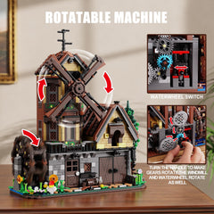 EITOLNR wood cabin building set mechanical linkage with back crank action.