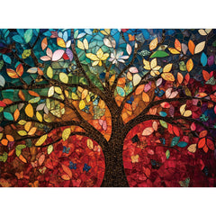 EIYRURU stained glass Tree of Life puzzle with vibrant colors for mindful relaxation