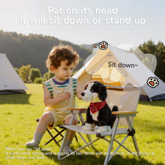 eJog Pup tail wag response adds friendly realism to play.