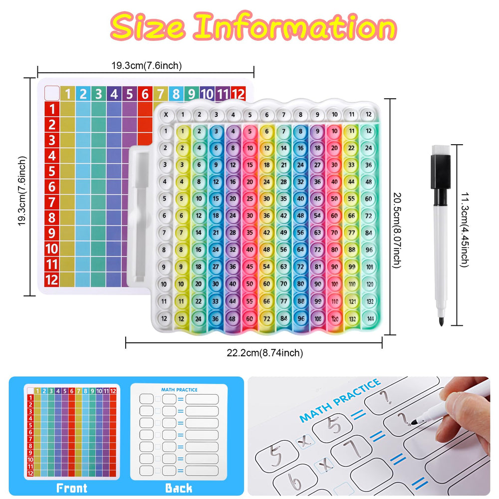 Educational design using color coding to show multiplication patterns.