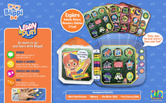ekids Blippi book learning games screen showing early literacy play