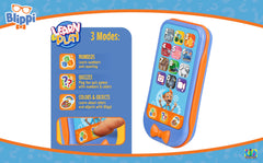 eKids Blippi toy phone design showcases Blippi graphics for appealing playtime
