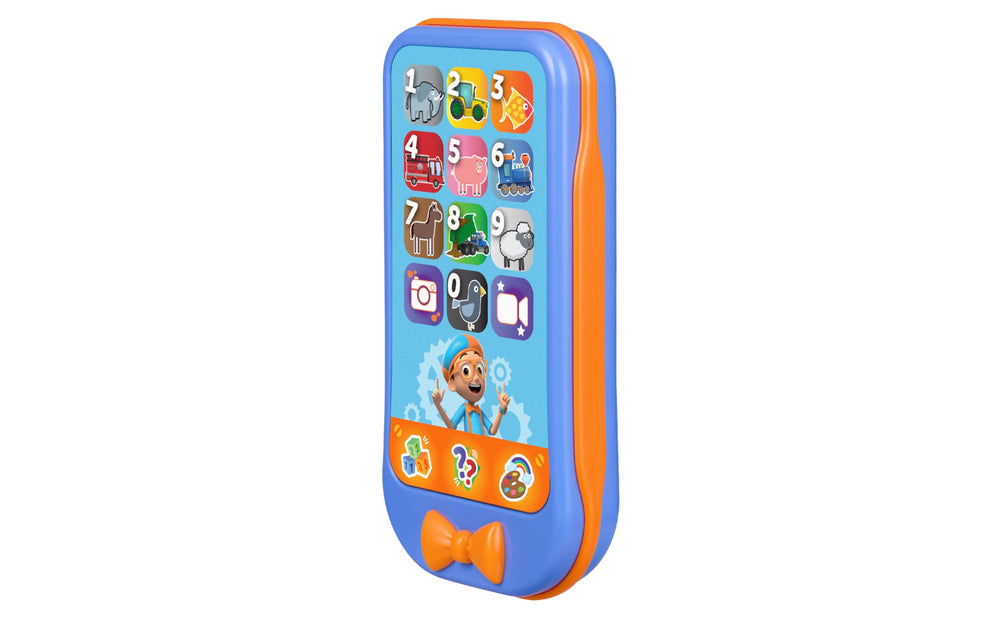 eKids Blippi toy phone light-up buttons provide interactive feedback during play