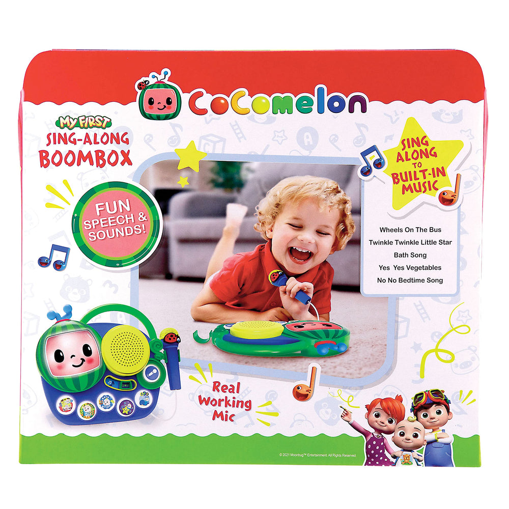 ekids Cocomelon singalong boombox gift-ready design delights young fans.