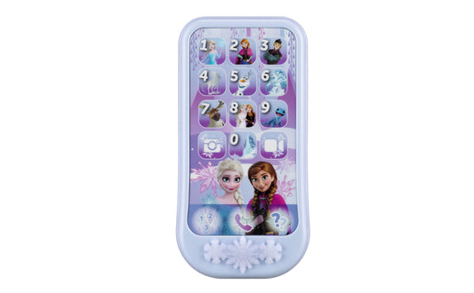 eKids Disney Frozen toy phone front view with bright graphics for imaginative play.