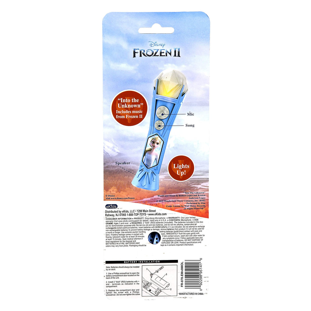 ekids Frozen Sing Along Microphone boosts creativity during pretend play.