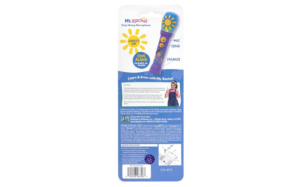 ekids Ms Rachel microphone batteries included for immediate play