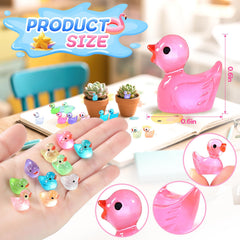 EKisemio 10-color mini ducks for versatile decorations and crafts.