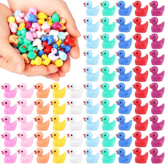 EKisemio mini ducks multi-color collection for dollhouses and tiny scenes.