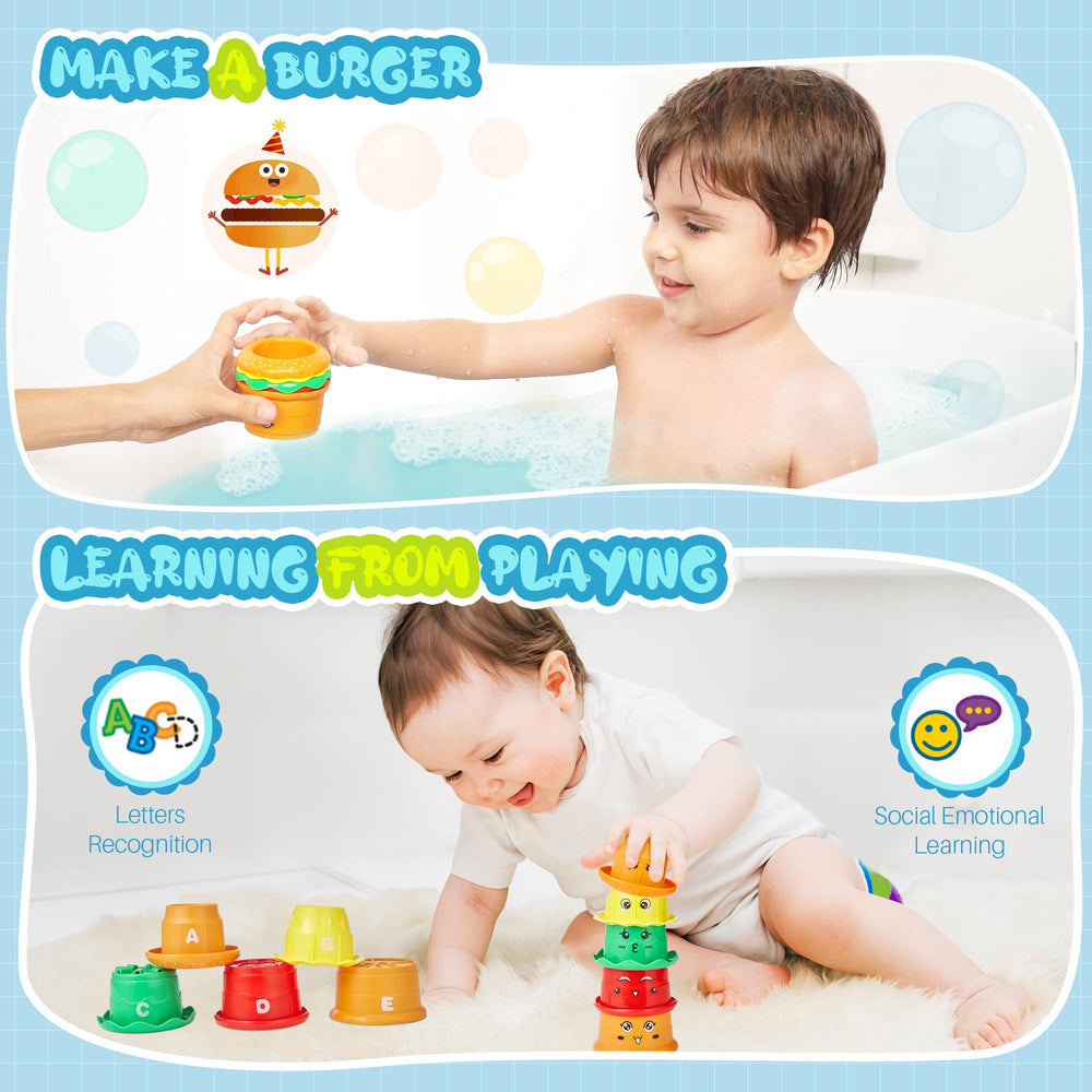 EKU Burger stacking cups encourage emotion recognition through play.