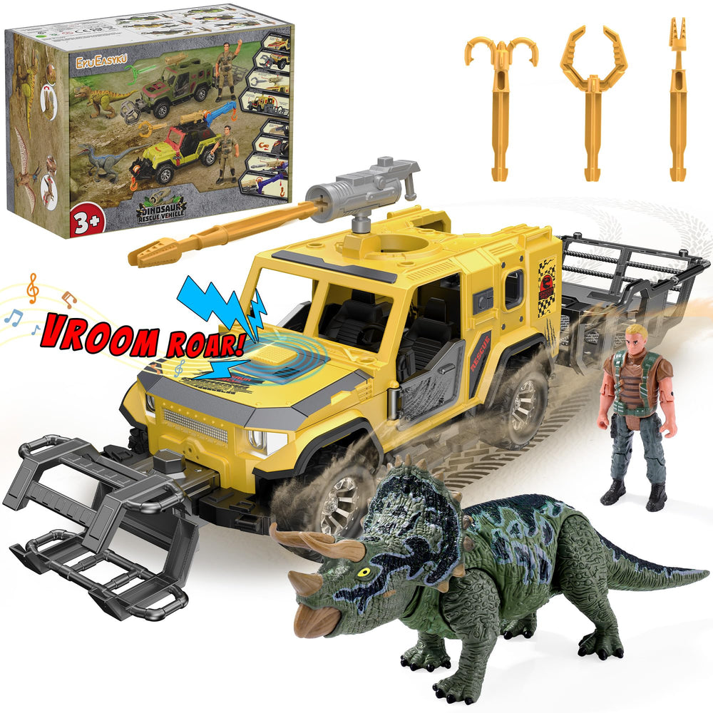 EKU EASYKU complete playset supports imaginative Dino rescue adventures.