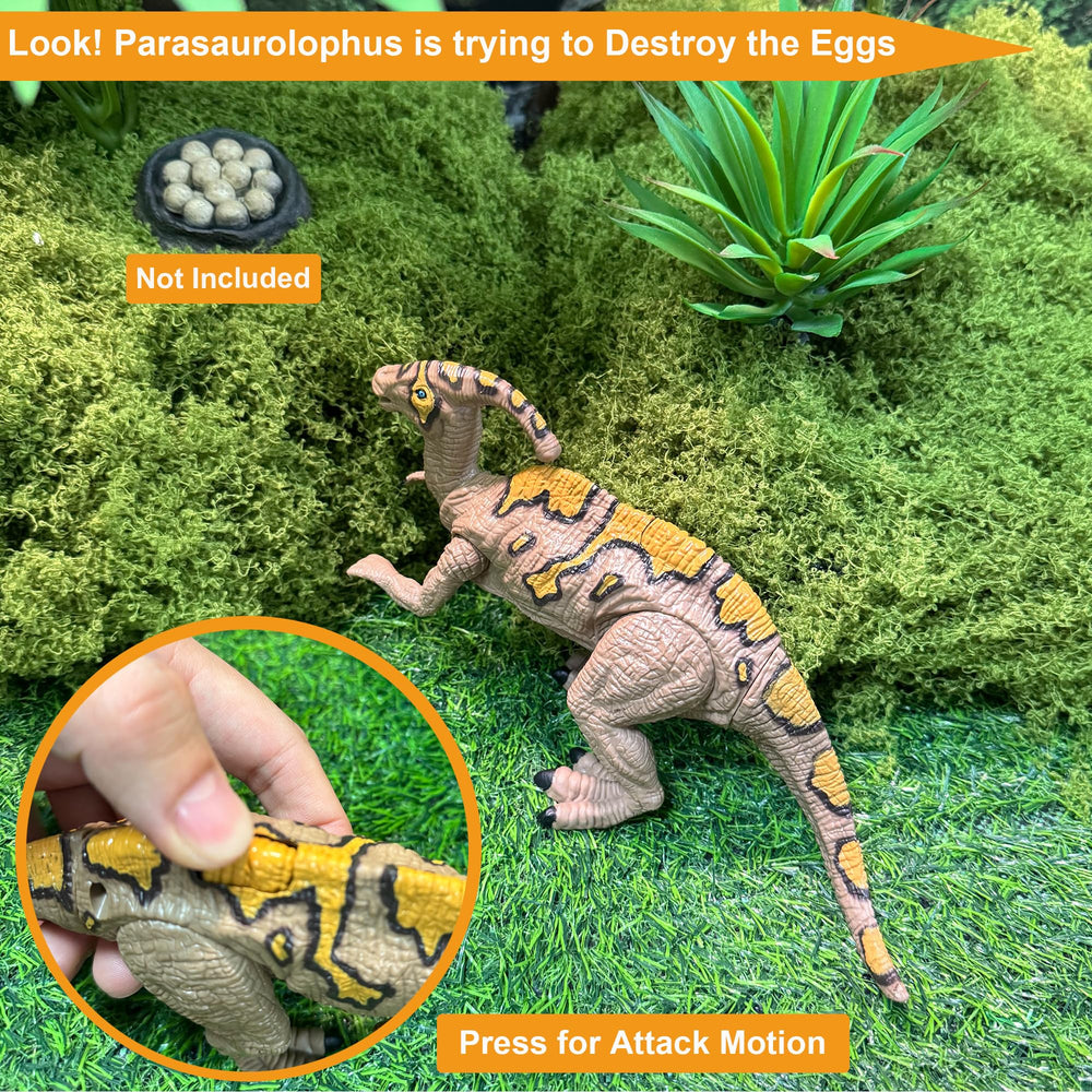EKU EASYKU Parasaurolophus attack motion adds thrilling prehistoric play.