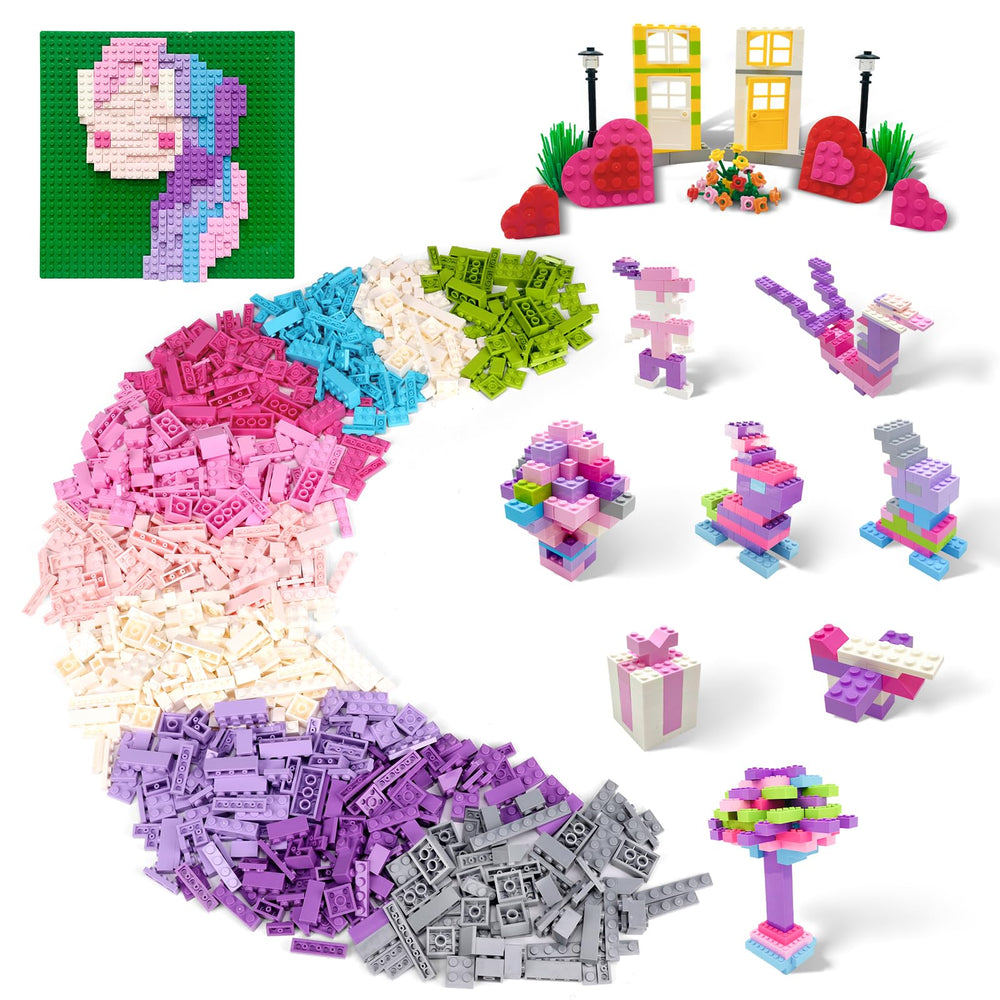 ekuzi Creative Building Blocks Set with a double-sided baseplate for stable, creative builds.