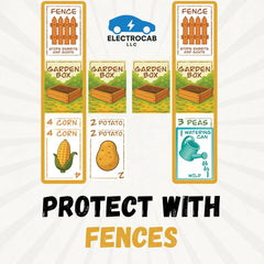 ElectroCab Garden Box potatoes crop card enhances farming theme during family game night