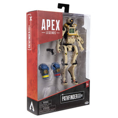Electronic Arts Apex Legends Pathfinder figure features multiple pose options for display.