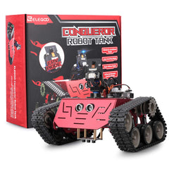 ELEGOO Conqueror robot tank kit durable chassis design for experiments