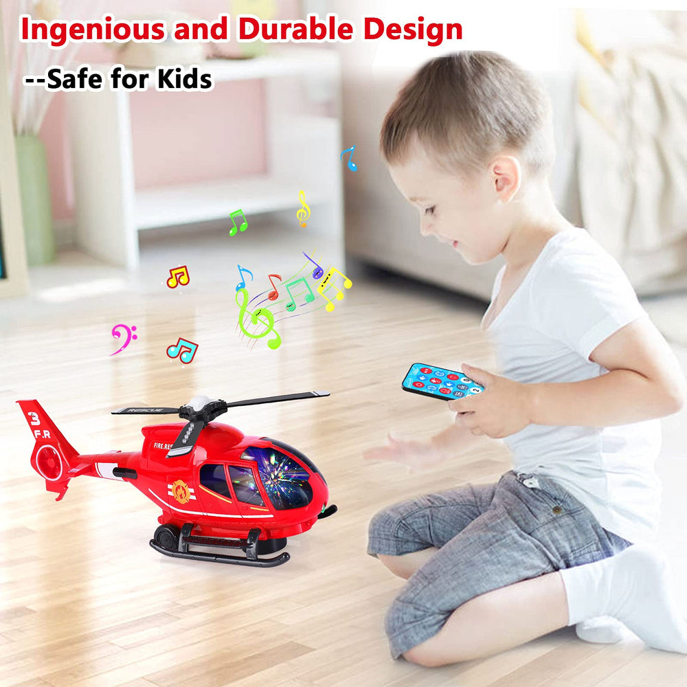 ELEOPTION airplane toy bump-and-go action helps maintain momentum during play.