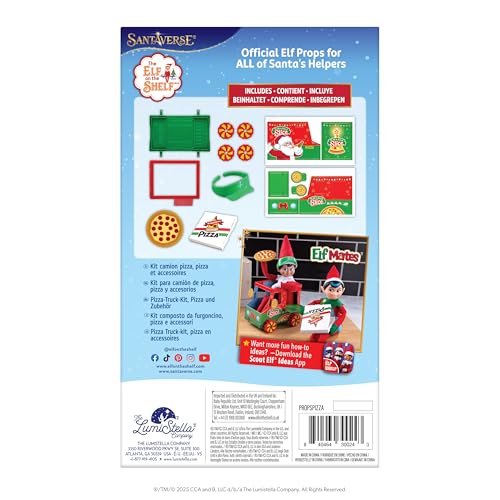 The Elf on the Shelf mini pizza pie adds a charming prop for storytelling fun.