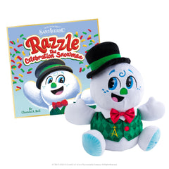 The Elf on the Shelf Razzle snowman plush adds festive charm to seasonal scenes.