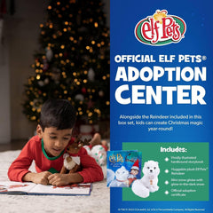 The Elf on the Shelf glow-in-the-dark snow globe lights the fox plush.