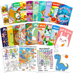 Elfew 20Pack small activity books cover image showing portable, kid-friendly design for travel