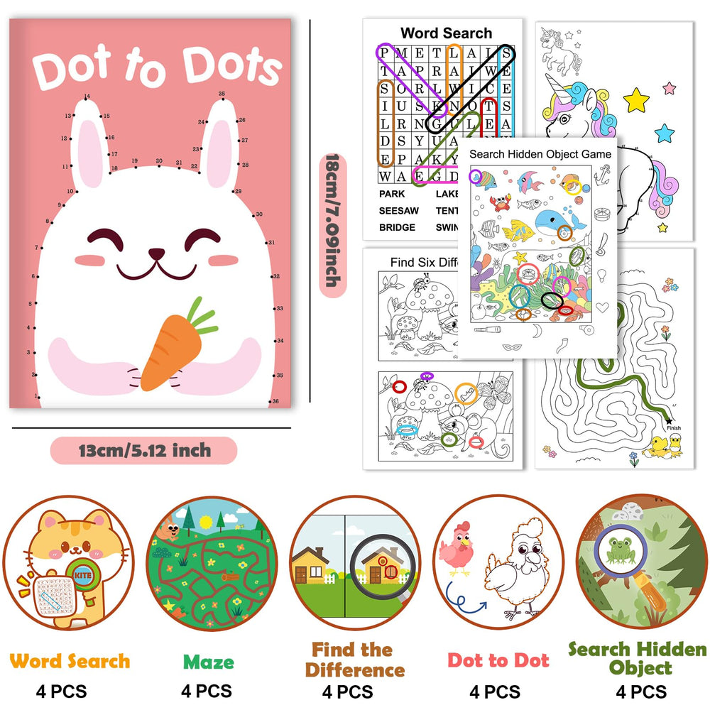 Elfew 20Pack inside pages display diverse brain game activities for kids