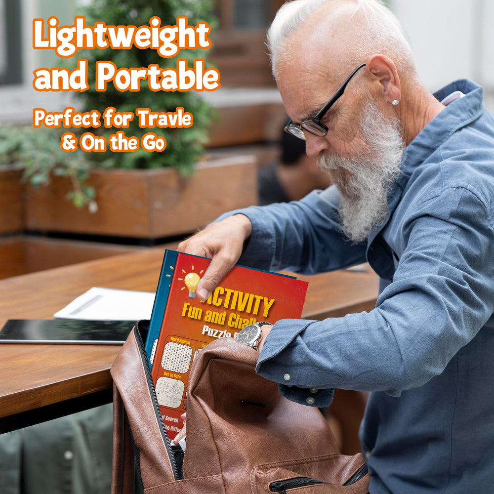 Elfew 4-Pack Activity Books lay-flat binding enables easy puzzle solving.