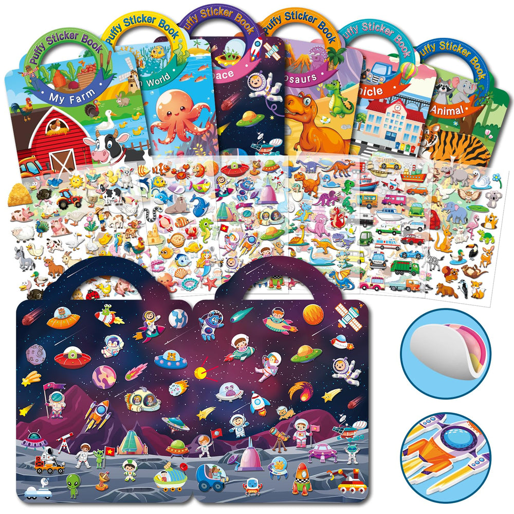 Elfew 6-set 3D sticker book Wild Animal theme on fridge sparks curiosity.