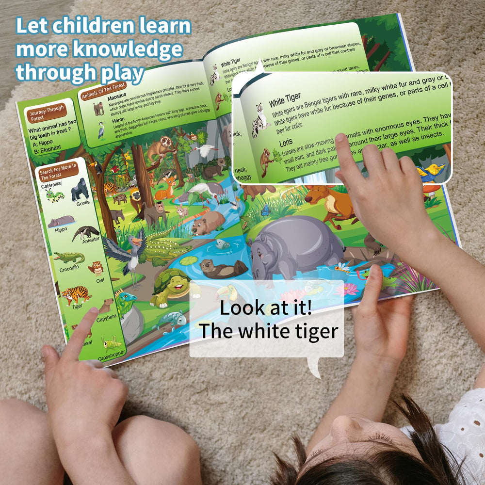 Elfew zoo scene page highlighting colorful animals for engaging knowledge