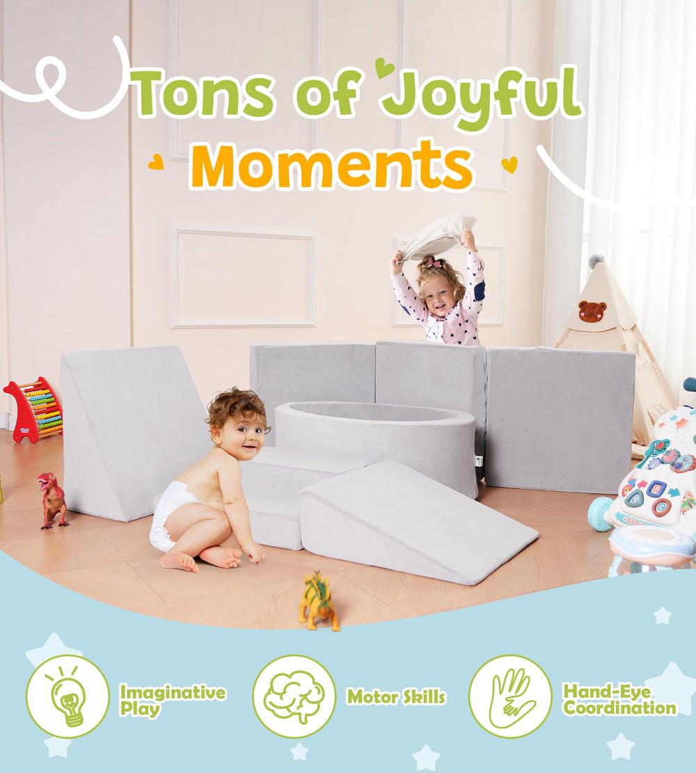 Elftopia foldable-square-cube enables versatile play configurations and space-saving storage.