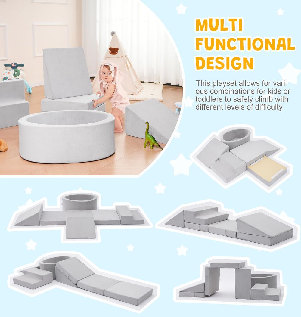 Elftopia two-triangular-inclined-planes setup enhances crawling coordination and balance.