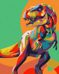 Elftoyer dinosaurs paint by numbers canvas 16x20 ready for display