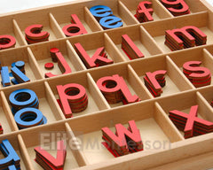 Elite Montessori wooden letters with non-toxic paint for safe classroom learning.