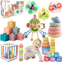 ELLECK 6-in-1 busy cube promotes fine motor skills and color recognition.