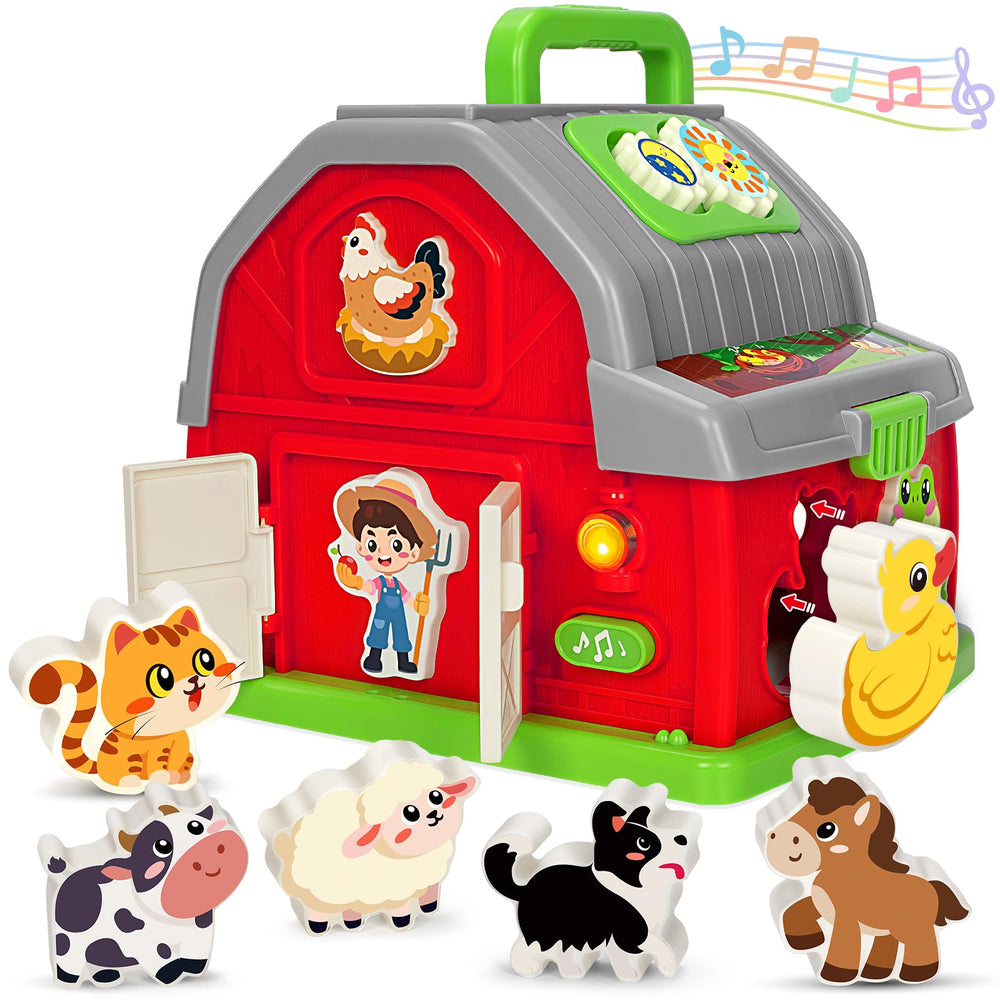 Ellinjan farm barn with light and sound for interactive toddler play and learning.