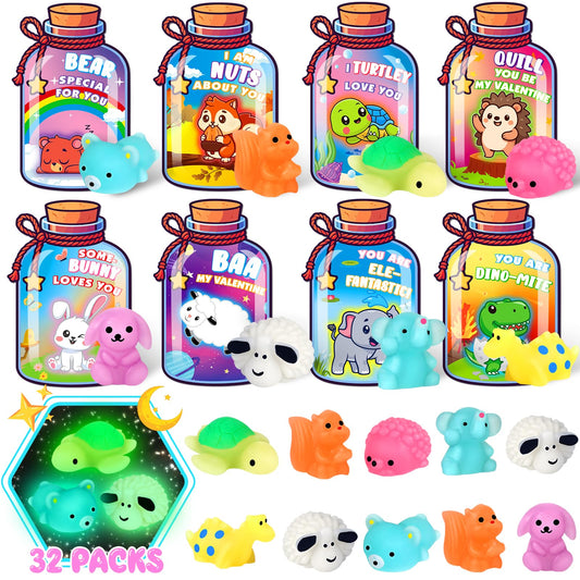 Ellinjan glow-in-the-dark squishy toys in eight animals for classroom fun.