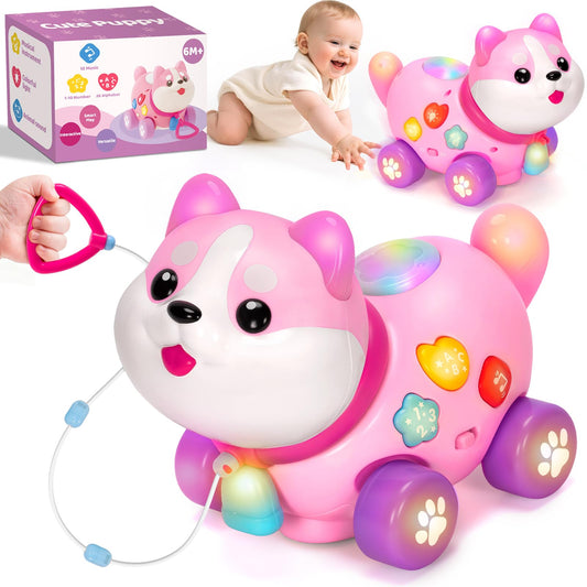 Ellinjan puppy toy with music and lights for early sensory play and learning