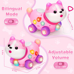 Ellinjan walking puppy with pull string promotes balance and mobility