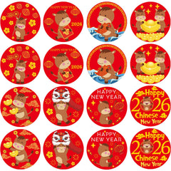 Ellzk Chinese New Year candy stickers featuring horse motif for festive candy labeling.