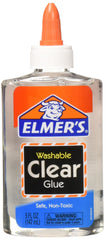 Elmer's Clear Glue bottle close-up for arts and crafts projects