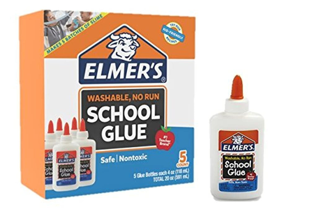 Elmer's Liquid School Glue bottle close-up for slime and crafts