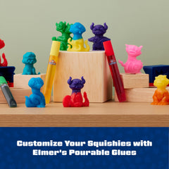 Elmer's Squishies glue pens for secure, precise part attachment.