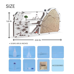 ELNMLHT moisture system with refill hole keeps habitat hydrated for ants.
