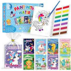 Elover 24-pack watercolor book cover open shows vibrant themes for kids' party favors.