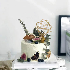 Elwish Gold Pentagon Cake Topper adds unique shape for memorable party décor