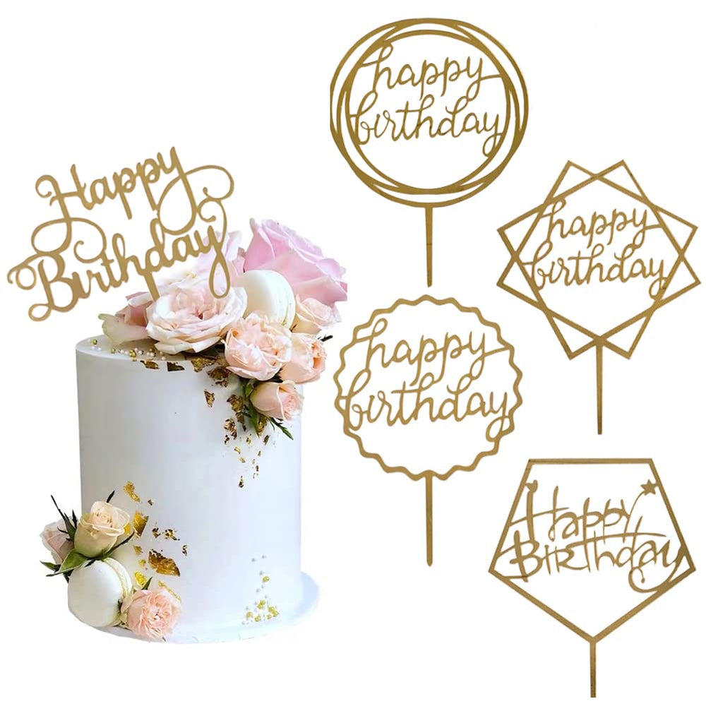 Elwish Gold Round Cake Topper adds elegant sparkle to your cake