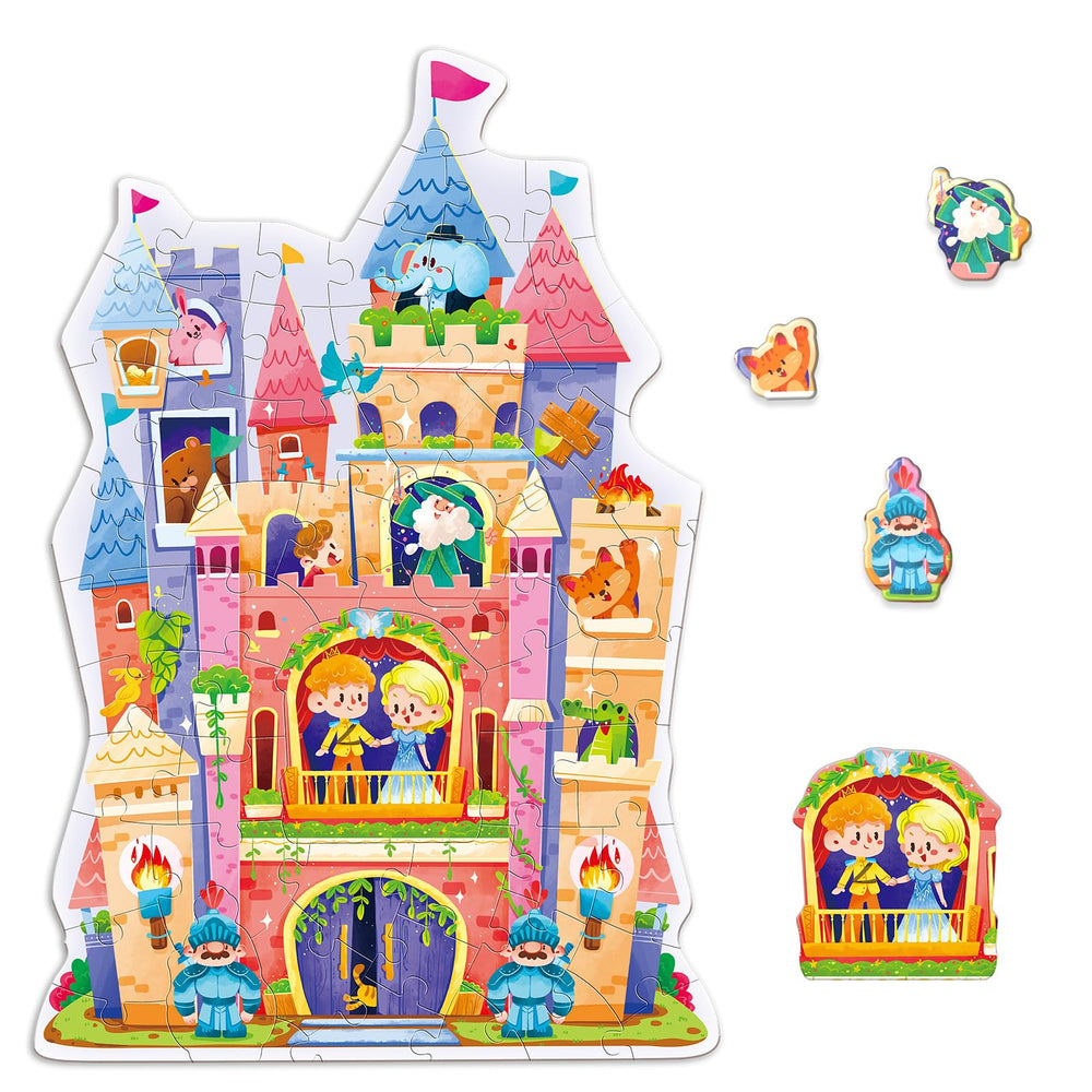 ELX 60-piece castle puzzle box with gift-ready packaging for easy storage