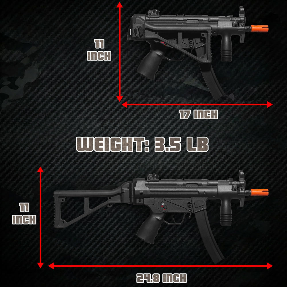EMERBU MP5K metal body closeup emphasizes rugged construction