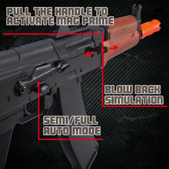 EMERBU Pro-Grade AKS74U metal gearset close-up for precise timing.